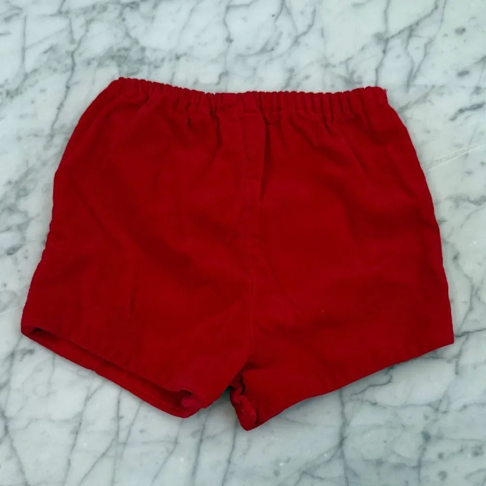 Toddler Sz 18 Mo/2T Red Velour Shorts